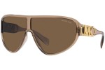 Okulary przeciwsłoneczne Michael Kors Empire Shield MK2194 393773 Flat Top Brązowe