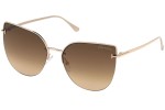 Okulary przeciwsłoneczne Tom Ford Ingrid FT0652 28F Kocie oczy Złote