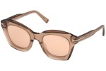 Okulary przeciwsłoneczne Tom Ford Bardot FT0689 45G Kocie oczy Brązowe