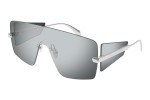 Okulary przeciwsłoneczne Alexander McQueen AM0460S 002 Pojedyncze | Shield Srebrne