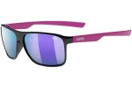 Okulary przeciwsłoneczne uvex lgl 33 pola Black / Pink Mat S3 Polarized Kwadratowe Czarne