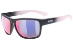 Okulary przeciwsłoneczne uvex lgl 36 colorvision Matte Black / Rose S3 Kwadratowe Czarne