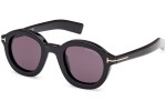 Ochelari de soare Tom Ford FT1100 01A Rotunzi Negri