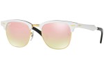 Sunglasses Ray-Ban Clubmaster Aluminum Flash Lenses Gradient RB3507 137/7O Browline Białe
