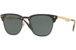 Okulary przeciwsłoneczne Ray-Ban Blaze Clubmaster Blaze Collection RB3576N 043/71 Browline Czarne