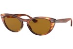 Okulary przeciwsłoneczne Ray-Ban Nina RB4314N 954/33 Kocie oczy Brązowe