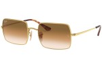 Okulary przeciwsłoneczne Ray-Ban Rectangle RB1969 914751 Kwadratowe Złote