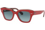 Okulary przeciwsłoneczne Ray-Ban State Street RB2186 12963M Kwadratowe Czerwone