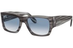 Okulary przeciwsłoneczne Ray-Ban Wayfarer Nomad RB2187 13143F Kwadratowe Szare