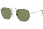 Okulary przeciwsłoneczne Ray-Ban Hexagonal RB3548 91984E Pilotki (Aviator) Srebrne