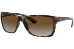 Okulary przeciwsłoneczne Ray-Ban RB4331 710/T5 Polarized Prostokątne Havana