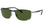 Okulary przeciwsłoneczne Ray-Ban Chromance Collection RB3671CH 9144P1 Polarized Prostokątne Czarne