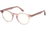 Okulary korekcyjne Tom Ford FT5557-B 072 Okrągłe Różowe