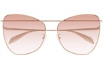 Okulary przeciwsłoneczne Alexander McQueen AM0228S 004 Kocie oczy Złote