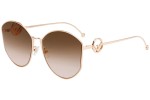 Okulary przeciwsłoneczne Fendi FF 0335/F/S DDB/M2 Polarized Kocie oczy Złote