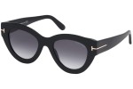 Okulary przeciwsłoneczne Tom Ford Slater FT0658 01B Kocie oczy Czarne