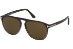Okulary przeciwsłoneczne Tom Ford FT0835 55J Okrągłe Brązowe