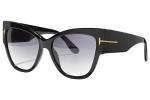 Okulary przeciwsłoneczne Tom Ford Anoushka FT0371 01B Kocie oczy Czarne