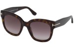 Okulary przeciwsłoneczne Tom Ford Beatrix FT0613 52T Kwadratowe Havana